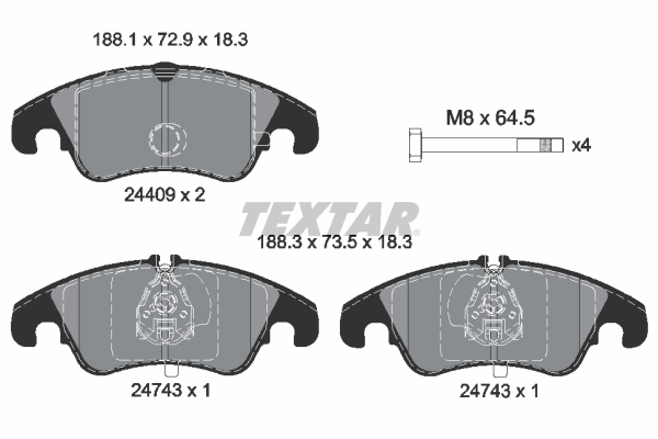 Brake Pad Set, disc brake 2440901