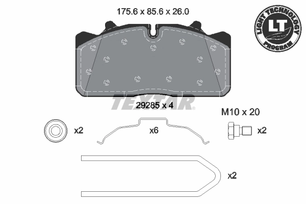 Brake Pad Set, disc brake Lightweight Technology 2928503