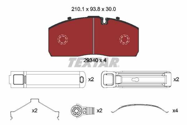 Brake Pad Set, disc brake 2934001