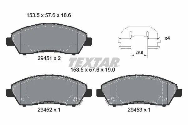 Brake Pad Set, disc brake 2945101