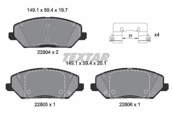 Brake Pad Set, disc brake Q+ 2280401