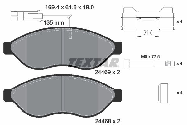 Brake Pad Set, disc brake Q+ 2446902