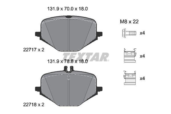 Brake Pad Set, disc brake 2271701