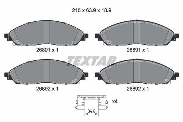 Brake Pad Set, disc brake Q+ 2689101