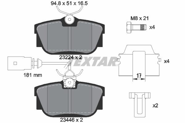 Brake Pad Set, disc brake Q+ 2344605