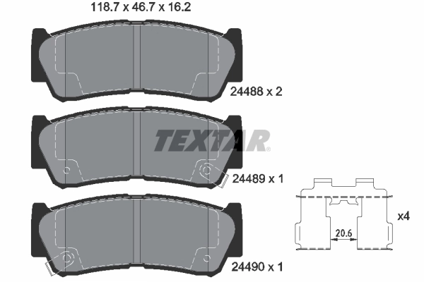 Brake Pad Set, disc brake Q+ 2448801