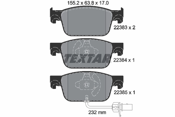 Brake Pad Set, disc brake Q+ 2238301
