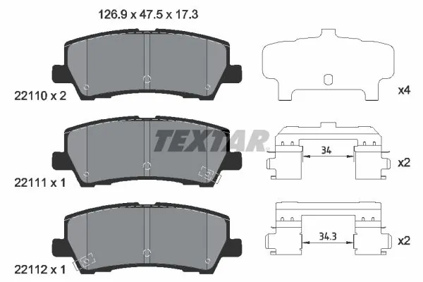 Brake Pad Set, disc brake 2211003