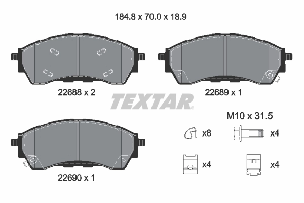 Brake Pad Set, disc brake Q+ 2268801