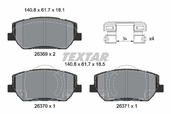 Brake Pad Set, disc brake 2636901