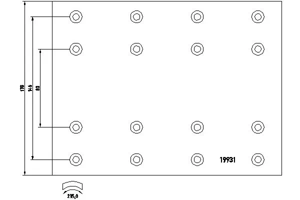 Brake Lining Kit, drum brake 1993101