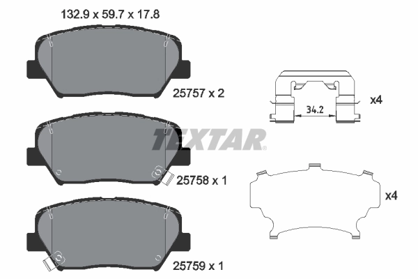 Brake Pad Set, disc brake 2575701