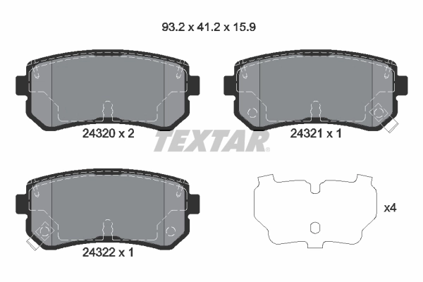 Brake Pad Set, disc brake Q+ 2432001