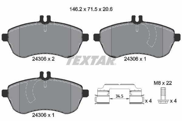 Brake Pad Set, disc brake Q+ 2430601