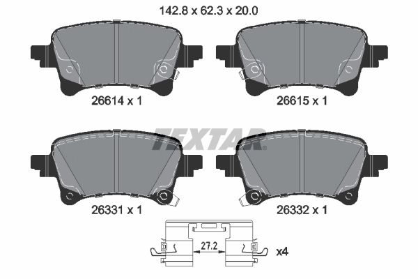 Brake Pad Set, disc brake 2661401