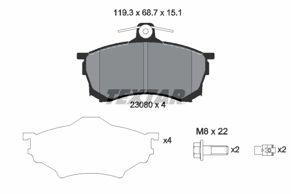 Brake Pad Set, disc brake 2308001