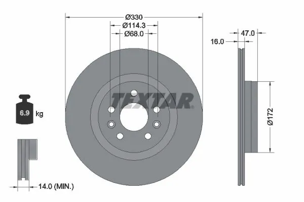 TEXTAR 92351803 Brake Disc