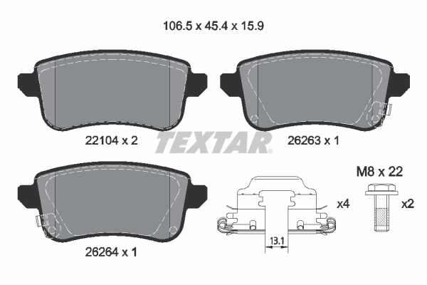 Brake Pad Set, disc brake 2210401