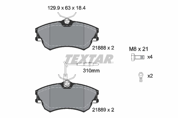 Brake Pad Set, disc brake 2188801
