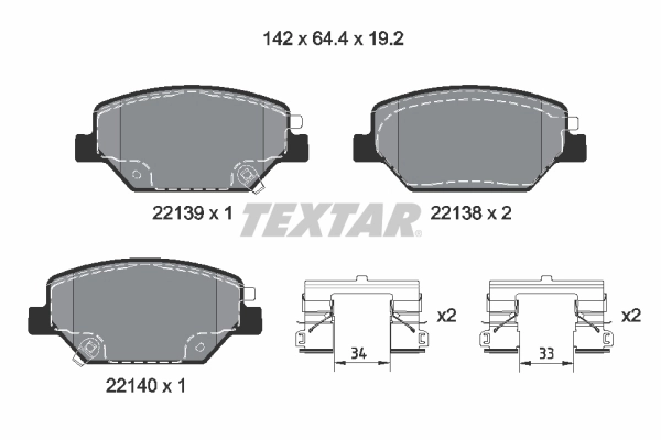 Brake Pad Set, disc brake 2213901