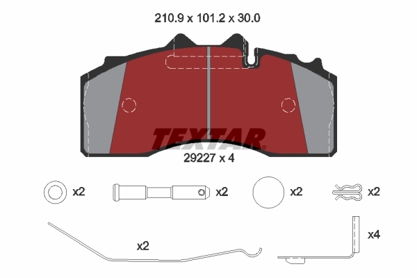 TEXTAR 2922701 Brake Pad Set, disc brake