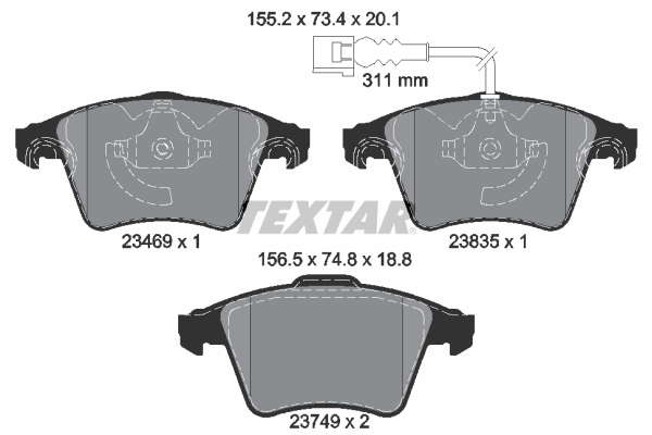 Brake Pad Set, disc brake Q+ 2346901