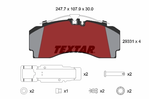 Brake Pad Set, disc brake 2933101