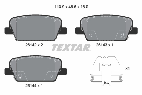 Brake Pad Set, disc brake Q+ 2614201