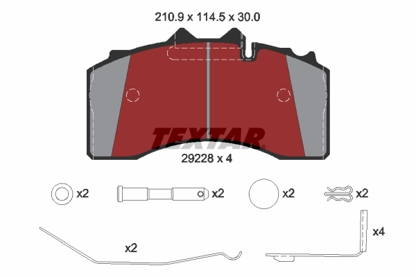 Brake Pad Set, disc brake 2922801