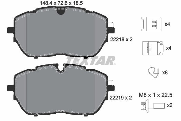 Brake Pad Set, disc brake 2221801