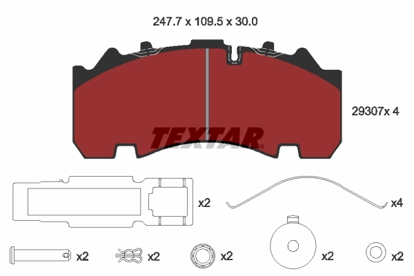 TEXTAR 2930701 Brake Pad Set, disc brake