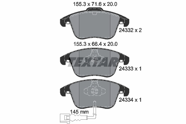 Brake Pad Set, disc brake Q+ 2433301