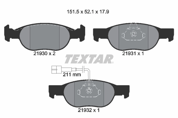 Brake Pad Set, disc brake Q+ 2193002