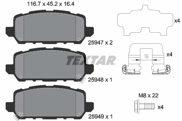 Brake Pad Set, disc brake 2594701