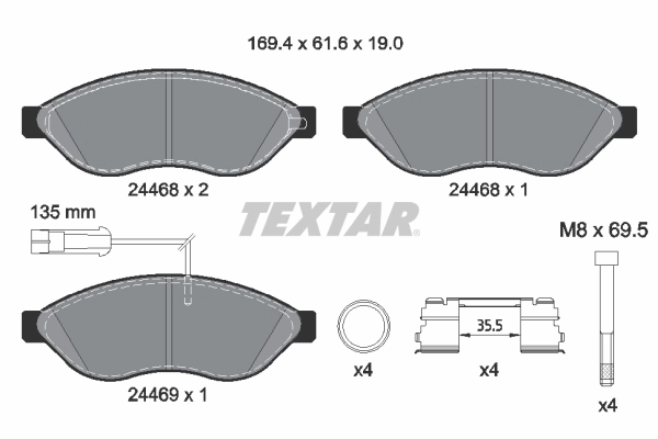 Brake Pad Set, disc brake Q+ 2446807