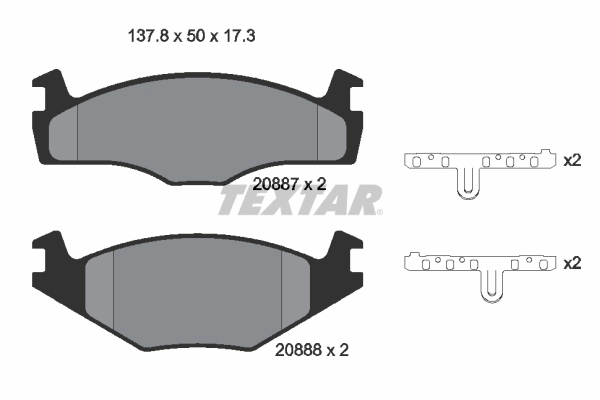 Brake Pad Set, disc brake 2088708