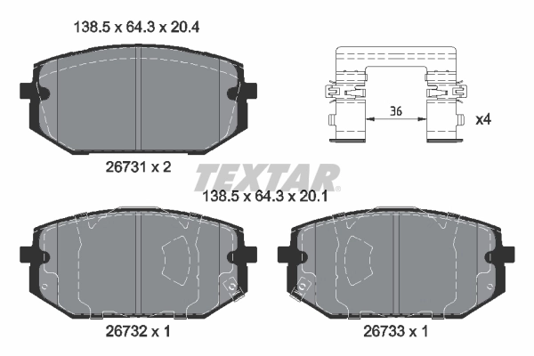 Brake Pad Set, disc brake Q+ 2673101