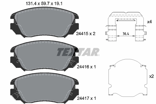 Brake Pad Set, disc brake 2441501