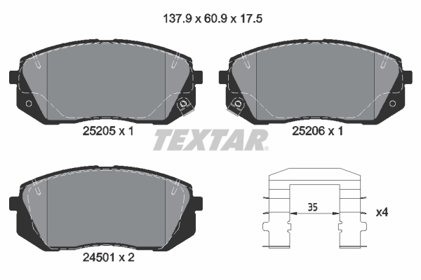 Brake Pad Set, disc brake Q+ 2520501