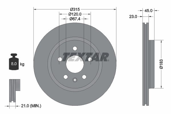 Brake Disc PRO 92315803