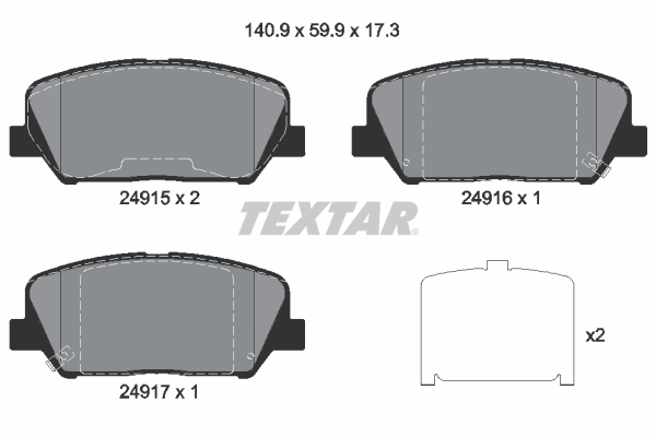 Brake Pad Set, disc brake Q+ 2491501
