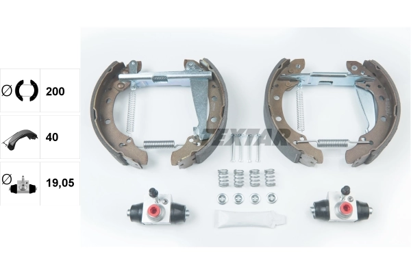 Brake Shoe Set Shoe Kit Pro 84044703