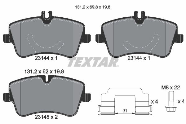 Brake Pad Set, disc brake Q+ 2314401