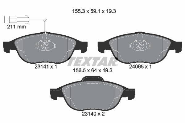 Brake Pad Set, disc brake Q+ 2314101
