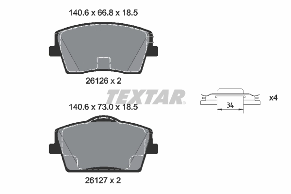 Brake Pad Set, disc brake 2612601