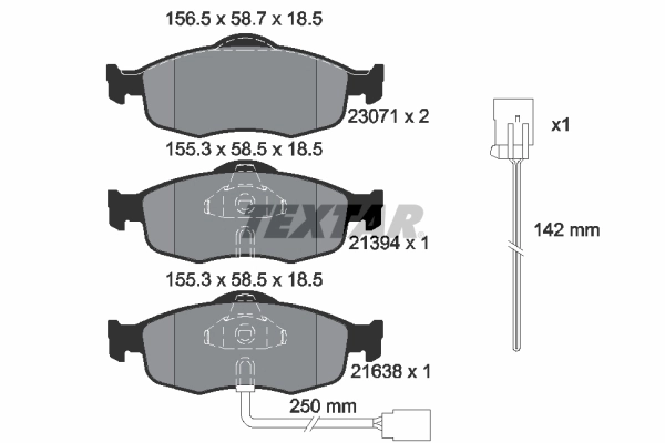 Brake Pad Set, disc brake 2307104