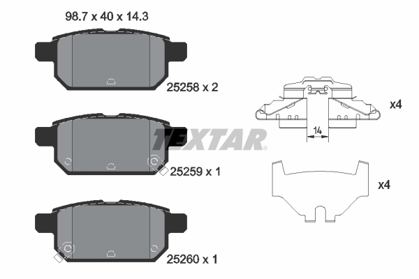 Brake Pad Set, disc brake 2525801