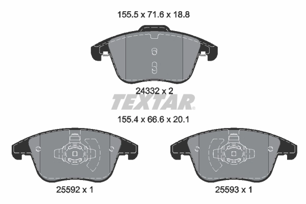 Brake Pad Set, disc brake Q+ 2433205
