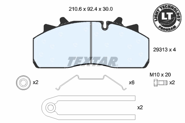 Brake Pad Set, disc brake Lightweight Technology 2931302