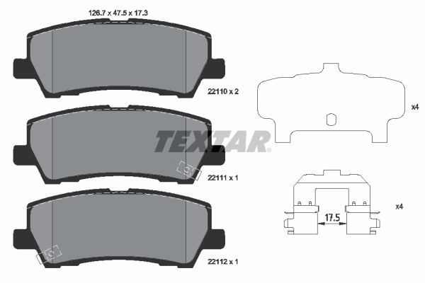 Brake Pad Set, disc brake 2211001